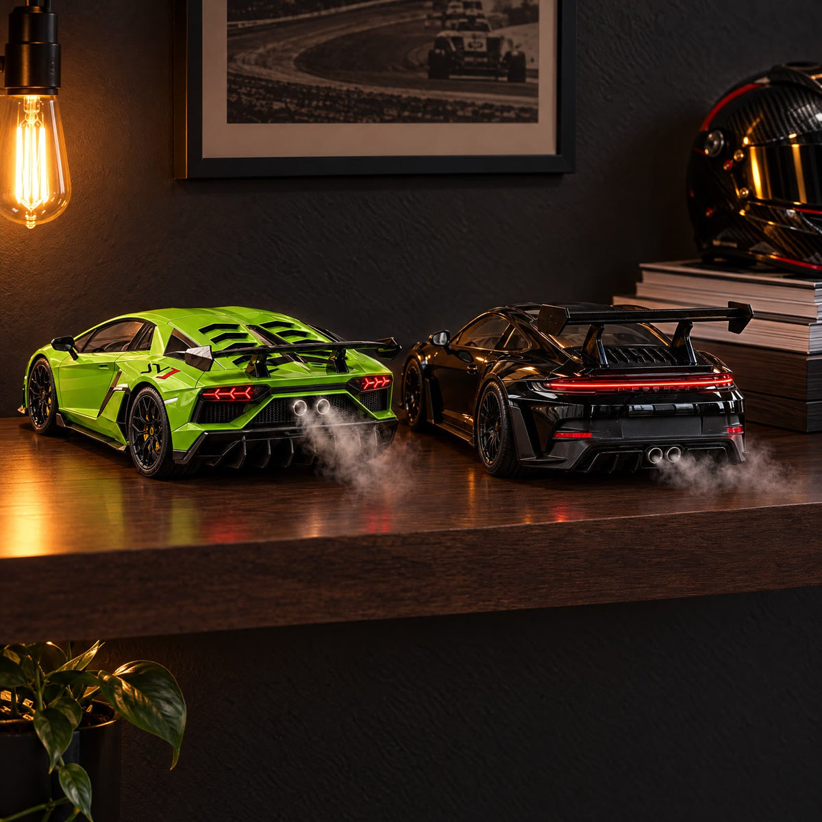 Motor Mist Modellautos mit Nebel aus dem Auspuff